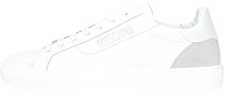 MOSCHINO Weiße Herren-Sneaker mit seitlichem Logo, Weiß, 45 EU
