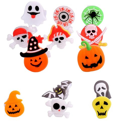 Halloween LED Ring, 3D LED Blinkende Ringe, Halloween LED Blinkende Ringe, Halloween Leuchtringe Kinder Leuchtspielzeug,Halloween Kinder Party Zubehör Deko, Halloween-Spielzeug,10pcs zufälliger Stil