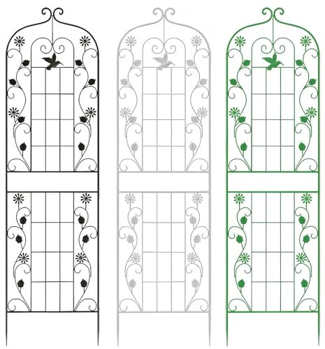 LTSRLL 185 Cm/210 Cm Robusto Giardino Traliccio Privacy Recinzione Decorativa Obelisco Hoya Supporto per Viti Pothos Rosa Monstera(White,210cm/6.9ft)
