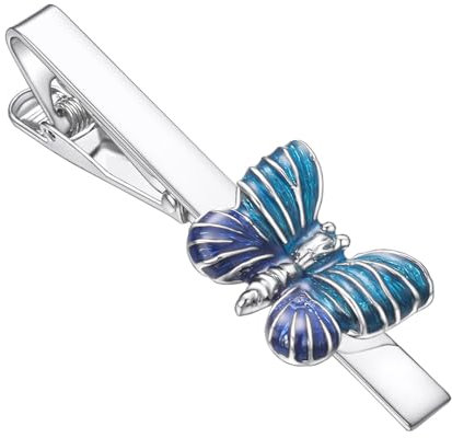 RunootPR Argenté Pince à Cravate Homme Personnalisé Papillon Clip à Cravate Cadeau Anniversaire Fête Des Pères
