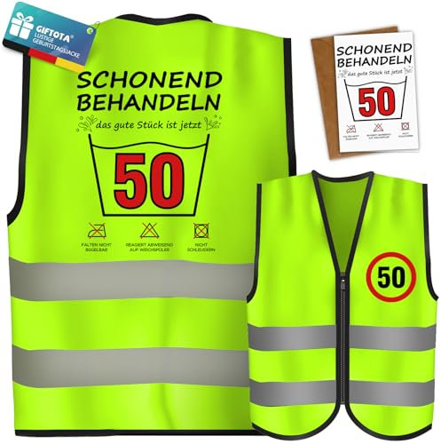 Giftota 50 Geburtstag für Männer und Frauen, mit Geburtstagskarte, Geburtstag Mann Geschenk, Geschenke Für Männer Geburtstag Weste, Lustige Geschenk Geburtstag, für Geburtstagsfeier, Eimer