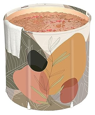 Tragbare Badewanne für Erwachsene mit Ablaufschlauch, freistehende Badewanne für Dusche, faltbares Eisbad-Fass Spa für Eisbäder und Einweichen