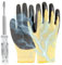 Anmahe Rubber Work Gloves, Electrician High Voltage Gloves, 400V Insulation, Anti-Slip, Elastic, Yellow, 25cm, Electrical Insulated Gloves