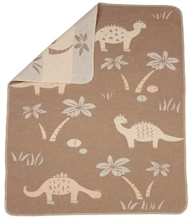 David Fussenegger Juwel Kinderdecke Dinos - Babydecke Baumwolle - Flanelldecke für Kinder - 90x70 Kuscheldecke