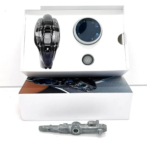 Schaltknauf Knauf Für 5 6 Für 7 Serie Für G30 Für G32 G11 G12 Auto-Innenausstattung Kristall 3-teiliges Set Schaltknauf Lautstärkeknopf Schaltknauf Kappe(Short Rod M Logo)