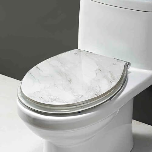 Eleeonora Toilet Seat Soft Close,Transparent Resin Toilet Seat,Anti Slip Resin Toilet Seat,Thickened Resin Toilet Seat,Slow Down,Easy To Install,Easy To Clean,Suitable For Guest Room Toilet