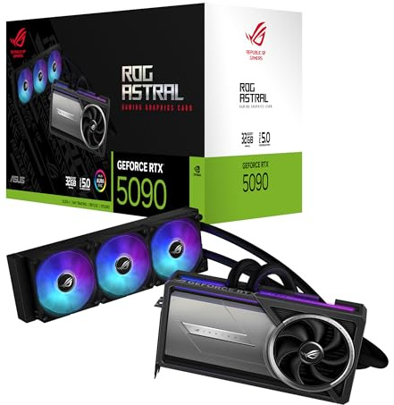 ASUS ROG ASTRAL LC RTX5090, Scheda Grafica 32 GB GDDR7 NVIDIA GeForce, Nera | 512 bit, PCIe 5.0, HDMI 2.1, DisplayPort 2.1, Dissipatore da 360 mm, Software GPU Tweak III, ROG-ASTRAL-LC-RTX5090-32G-GAMING
