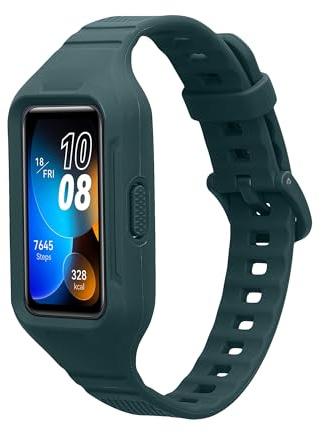 kwmobile Sportarmband kompatibel mit Huawei Band 9 / Band 8 7 6 Pro/Honor Band 7 6 - Armband Silikon für Fitnesstracker - mit Schutz Bumper