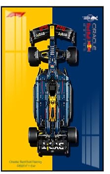 Wandplatte für LEGO Technic 42206 Red Bull RB20 F1, kompatibel mit Le/Go Auto-Display, Geschenkideen für LEGO Fahrzeugliebhaber, nur Wandplatte (Größe