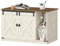 Hzuaneri Katzenschrank, Katzentoilette, Katzenklo Schrank, Versteckte Katzentoilette Kabinett Möbel mit Katzenglocke, 100 x 55 x 63 cm, für Flur, Schlafzimmer, Vintagebraun-Weiß CB85214X
