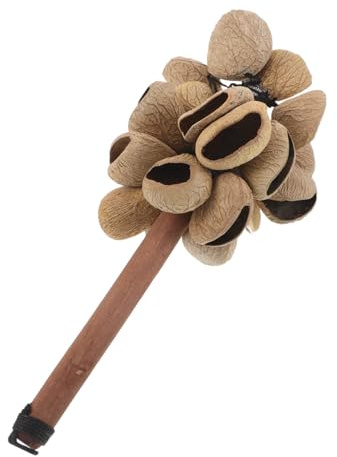 FUTUREORYY African Bell African Shaker Instrument Shaker Maracas Hand Percussion Instruments Musical Maracas Rattle Preschool Musical Light Brown Wood