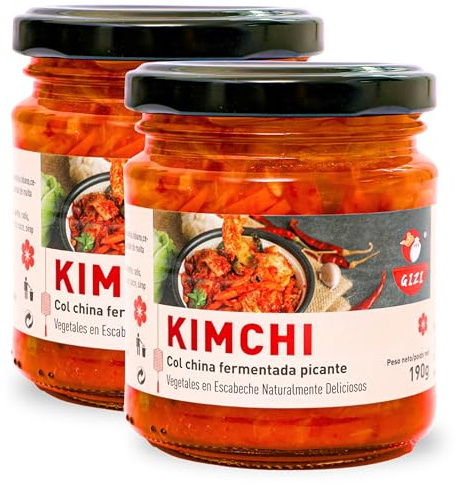 Kimchi Coreano & Col China Fermentada Picante – Auténtica Receta Tradicional, Fermentación Natural, Sabor Intenso y Crujiente - Pack Laborawi (380g)