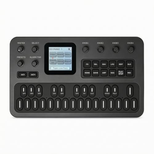 Bffcnl Synthesizer with Built in Speaker Powered Portable MIDI Controller Pocket Sized USB MIDI Keyboard Controller for Beginners