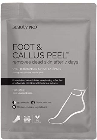 BeautyPro Foot & Callus Peel Mask Exfoliating Socks for Cracked Heels & Dead Skin Vegan Foot Care for Soft, Smooth Feet Multi Award Winning Brand