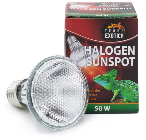 Terra Exotica Halogen Sunspot - Halogen Sun Spot für Ihr Terrarium - Spotstrahler/Wärmestrahler für Reptilien (50 Watt)