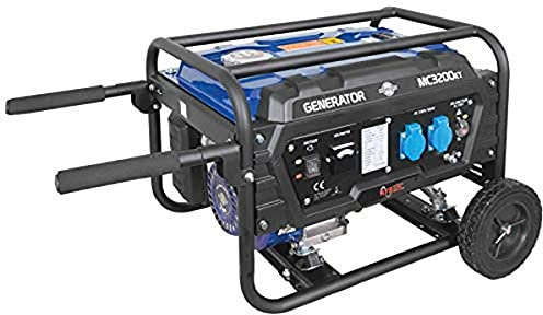 Mecafer 450032 - MC3200KT Generador Gasolina SP, kit de ruedas, regulación AVR, autonomía de 10h 3000W