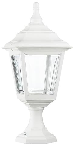 Dopo Lighitng - Borne extérieur CLIC CLAC 4 (H.43cm), usage extérieur IP44, balise extérieure classique pour entrées, couloirs, allées ou chemins, E27 42W, blanc