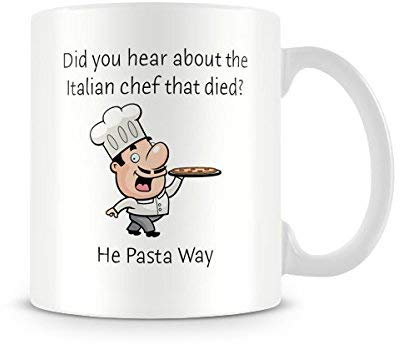 Behind The Glass - Dead Italian Chef.? - Printed Funny Mug - Great Gift/Present Idea, Ceramic, 11fl.oz.