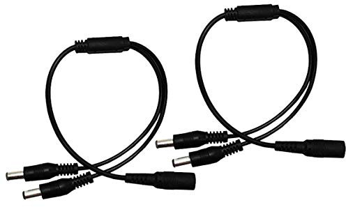 Security-01 1 bis 2 Wege DC Power Splitter Kabel Schwarz, Stecker 5,5mm x 2,1mm