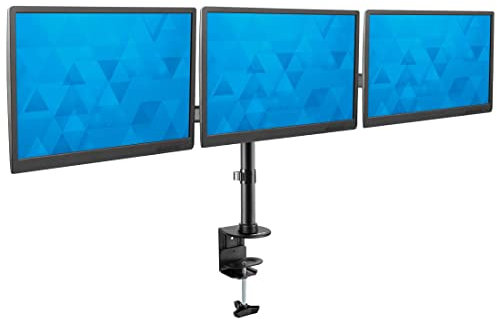 Mount-It! Dreifach Monitorhalterung 3-Bildschirm Schreibtischständer für LCD-Computermonitore für 19 20 22 23 24 27-Zoll-Monitore VESA 75- und 100 kompatible (Vollbewegung & Kapazität: 25 kg)