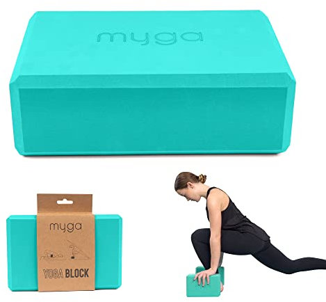 Myga Yoga Block | Rutschfest & Leicht | Support bei Yoga und Pilates Übungen | Ideal für Anfänger & Fortgeschrittene | 23 cm x 14,5 cm x 7,7 cm