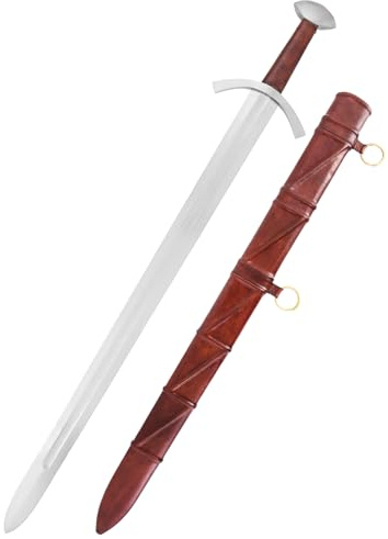 Battle-Merchant Turiner Mauritius Schwert mit Scheide | St. Maurice Deko Schwert aus dem 13. Jh. | Echt Metall Schwert für Erwachsene
