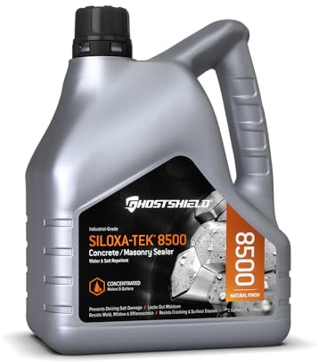Siloxa-Tek 8500 Ultra Concentrate - 1 Gallon (Makes 5 GALLONS) Penetrating Concrete Sealer Water and Salt Repellent. Clear Water-Based DOT Approved Silane/Siloxane for Concrete Brick Masonry & Pavers
