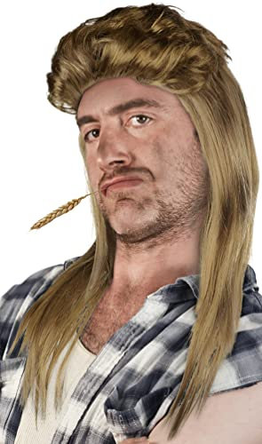 Prollperücke Vokuhilaperücke Proll Perücke Pimp Vokuhila Blond Brünette Grau Schwarz (Blond)