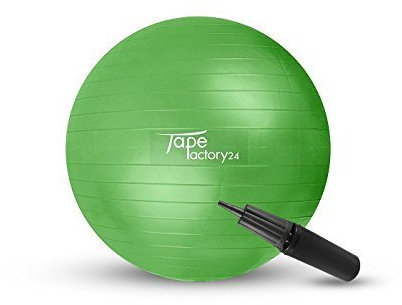 Tapefactory24 Gymnastikball inkl. Pumpe (Gewählte Variante: Grün, 55cm) - Hochwertiger Sitz- und Fitnessball von 55 cm bis 85 cm Durchmesser Größen erhältlich