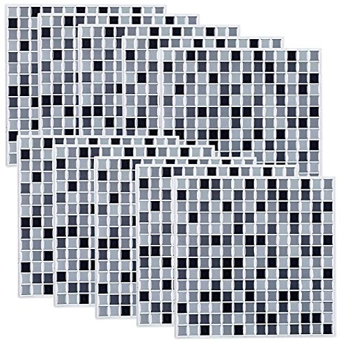 infactory Selbstklebende Fliesen: Selbstklebende 3D-Mosaik-Fliesenaufkleber Dezent 26x26 cm, 10er-Set (3D Fliesenaufkleber Bad, Mosaik Folie selbstklebend, Reparaturset)
