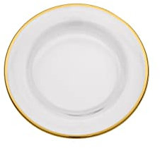 SWEET HOME Piattino Pane in Vetro Trasparente con Bordo in Oro Zecchino cod.23.100.15AU cm 15x15x1h diam.15 by Varotto & Co.