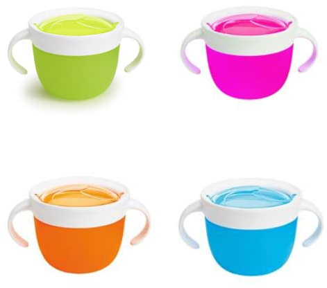 Munchkin Snack Catcher - 1x recipiente para merienda contapa de silicona, 266 ml (colores aleatorios)