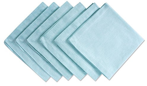 DII Chambray Küchentischdecke aus 100% Baumwolle, Serviette, Aqua, 6 Stück
