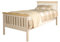 Comfy Living 3ft Single Atlantis Style Wooden Pine Bed Frame in White with Caramel Bar with Kerri Mattress