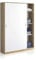 Habitdesign Armario 2 Puertas Correderas y Estantes, 200x120x50 (AltoxAnchoxFondo - en cm). Ropero Dormitorio Principal, Armario Infantil, Color Blanco Artik y Roble Canadian