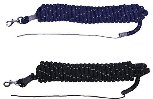 NETPROSHOP Bodenarbeitsseil 6,8 Meter mit Karabiner in Zwei Stärken 100% Baumwolle, Farbe:Schwarz