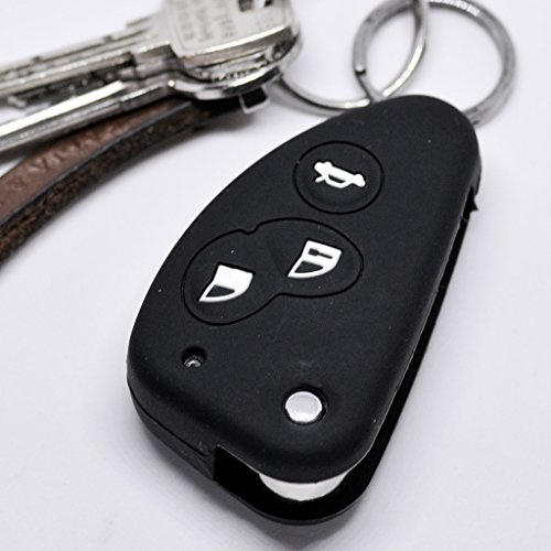 Soft Case Schutz Hülle Auto Schlüssel 3 Tasten für Alfa Romeo 156 147 GT 97-10 / Farbe Schwarz
