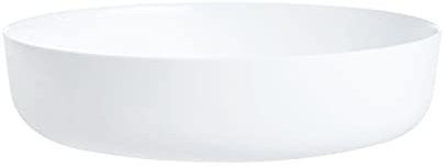 Luminarc Auflaufform rund 30 cm hoher Rand Diwali Hartglas Lasagneform Servierschale weiß Mikrowelle & Spülmaschine
