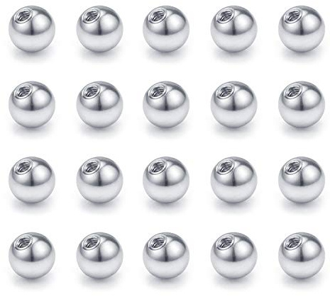 Funseedrr Piercing Kugeln Set 16G 1,2mm Gewinde Edelstahl 3mm Ersatzkugel Schraubkugel