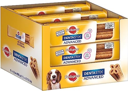 Pedigree DentaStix Advance Hundesnacks 2 x Wöchentlich, 9 x 80 g, 1 Stück (9er Pack)