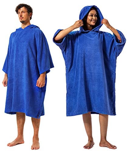 Winthome Changing Bath Robe, Surf Poncho Towel with hooded (XL, Classic Blue)