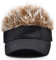SCSpecial Fake Haar Baseball Hut Neuheit Visierkappe Verstellbarer Visierhut mit Stachelperücken Fake Hair Visier für Erwachsene - Schwarz und Braun