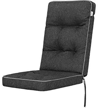 PillowPrim Sitzkissen für Gartenstühle und Campingstuhl – Für Outdoorfans & Gartenfreunde – Bequemer Sitzkomfort im Freien – Schwarz, 50x50x70 cm