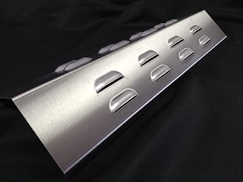 KOCH #29 Rostfreier Flammenverteiler 375 x 120mm passend einige Enders, Tepro Buffalo, Grillstar, Napoleon, Outdoorchef - Brennerabdeckung Kiemenstruktur, massiver V2A Edelstahl Stärke 1,25mm 600g