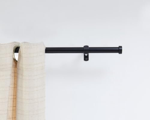 ACAZA Ausziehbare Gardinenstange - Verstellbare Vorhangstange - Stange von 125-240 cm - Schwarz