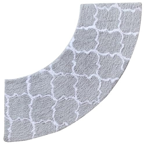 Tapis de Douche Incurvé, 45x143cm Tapis Douche Angle Antiderapant Tapis De Douche Arrondi en Quart en Microfibre, 2 CM D'épaisseur, pour Douche ou Baignoire