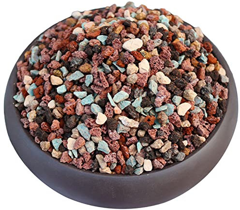 Natur Vulkangestein für Blumentopf Dekosteine, Lavamulch Lavagranulat, Lavasteine mit Poröser Oberfläche, Pflanztöpfe Topping Deko Blumenerde Drainage Substrat für Garten Sukkulenten kakteen, 900g