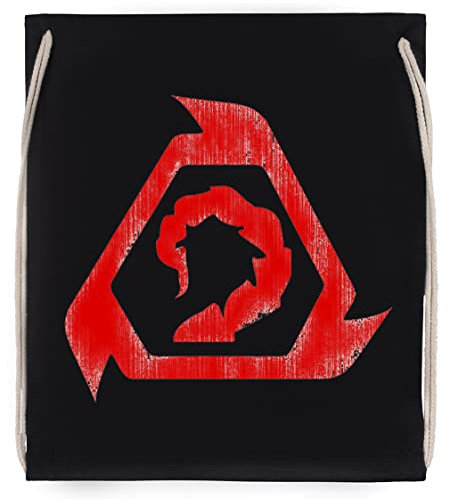 Nicken - Grunge Schwarz Turnbeutel mit Kordelzug Black Drawstring Gym Bag