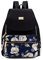 YANAIER Damen Rucksack Wasserdichte Nylon Schultaschen Leichtgewicht Reiserucksack Rucksackhandtasche Daypack für Alltag Büro Schule Shopper Blaue Rose