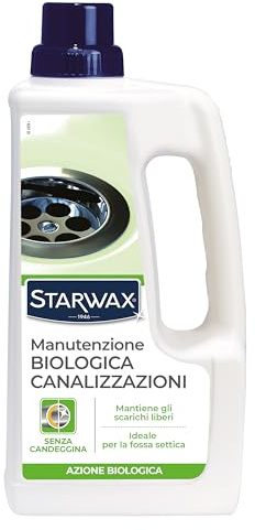 STARWAX Manutenzione biologica canalizzazioni, 1l | Blocca gli odori, mantiene gli scarichi liberi, senza candeggina, ideale per fosse biologiche